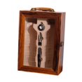 thumbnail image 2 of Portador doble de botellas de vino, caja de exhibición de vino, estuche festivo, cajas de regalo para 2 botellas, caja de embalaje de madera para boda, 2 of 9