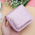 thumbnail image 4 of Monedero con cremallera y estampado de purpurina rosa, monedero corto para niñas y mujeres., 4 of 7