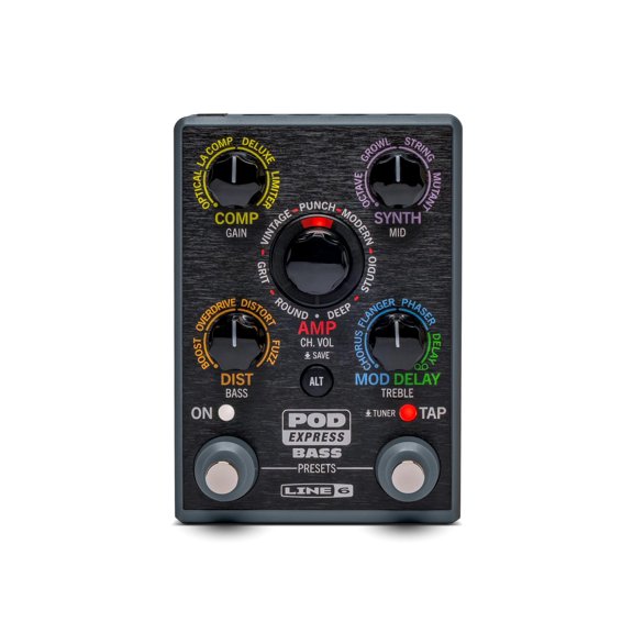 Bajo Line 6 POD Express 7 Amperios con 7 Cabinas y 17 Efectos incluyendo Looper