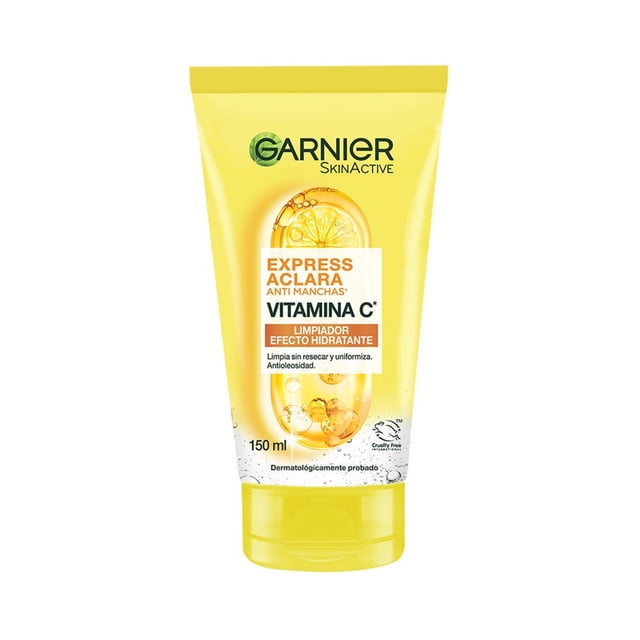 Gel limpiador facial Garnier skin active express aclara efecto hidratante 150 g