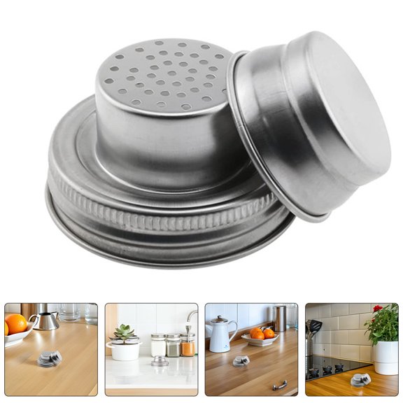 BESTYASH 2Ud Tapas Para Frascos Mason De Acero Inoxidable Para Sal, Pimienta Y Mezclas De Especias