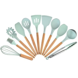 Kitchen Utensil Set, Silicone Cooking Utensils 12 Pcs Kitchen Tools With Natural Wooden Handles For Home Household Apartment Essentials Nonstick Cookw