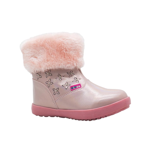 Bota De Invierno Para Niña Color Rosa Afelpada 12-17 coral 16