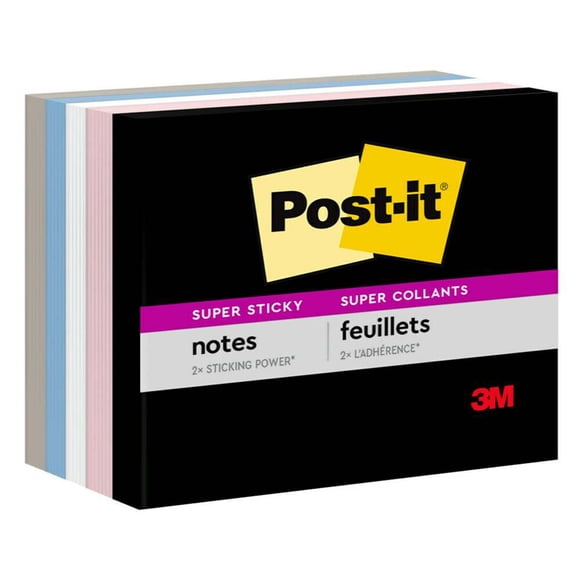 Super Sticky Notes Post-It Simply Serene 3 x 3 in, Paquete de 5