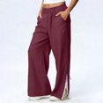 thumbnail image 1 of TaTaai olid Color Cotton Linen Women Casual Pants Wide Leg Breathable Machine Washable No Fading Lightweight Non See-through Daily Wear Full Length Trousers Gift, 1 of 8