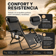 thumbnail image 2 of Silla Camastro CJR Reclinable Gravedad 0 Plegable Jardin Playa negro, 2 of 10