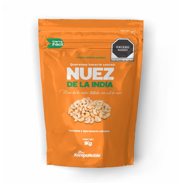 Nuez de la India Kamponoble Tostada & Con unToque de Sal de Mar baja en sodio . Presentacion de 1kg