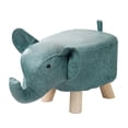 thumbnail image 1 of Reposapiés de animales, taburete de sofá, almacenamiento portátil de madera, otomana con dibujos animados azul, 1 of 9