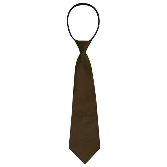 Pre-atado Color sólido Formal Casual Novio Corbatas con cremallera Corbata ajustable con cremallera para hombres marrón One Size