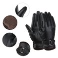 thumbnail image 2 of Guantes de piel sintética para pantalla táctil, para conducir, de invierno, cálidos, resistentes al viento y al agua, para mujeres y niñas (negros), 2 of 7