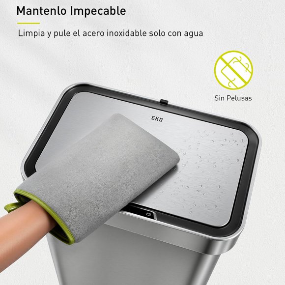 EKO - Manopla de Limpieza de Microfibra para Acero Inoxidable – paño de Pulido Reutilizable sin Pelusa y Guante de Limpieza, Lavable a máquina sin Rayas para electrodomésticos de Cocina, Papelera