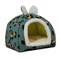 thumbnail image 4 of Cama para gatos Cama para gatos Autocalentable Interior Dormir Dormir Acogedor Perrera Nido para gatos Semi Azul, 4 of 9