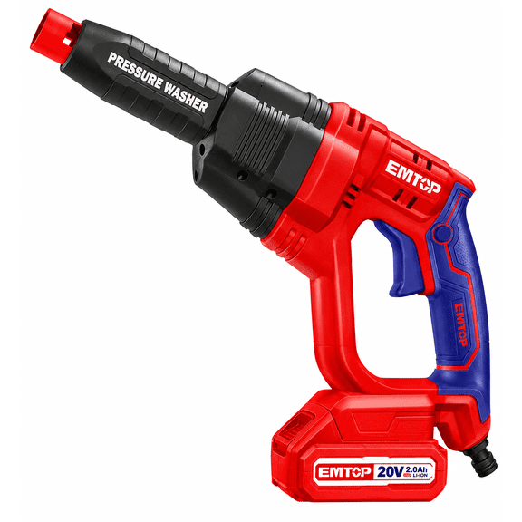 Kit Hidrolavadora Inalámbrica 20V Batería y Cargador Presión 24.8 Bar Incluye Maletín y Pistola Rociadora
