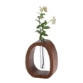 thumbnail image 3 of Vaso de madera y vidrio, vaso moderno, vaso de cristal, decoración de hogar, vaso de mesa, vaso para flores, vaso plegable, madera natural, vidrio transparente, para sala de estar,topliu, 3 of 7