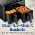 thumbnail image 4 of Freidora de aire Chefman Dual de 9 qt con doble cesta, 120 V, 4 of 8
