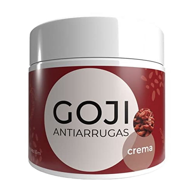 crema goji lemon cochella crema facial antiarrugas para cara y cuello Tarro frontal con tapa blanca y etiqueta roja que muestra GOJI ANTIARRUGAS y "crema"; producto que hidrata y nutre la piel, aporta luminosidad y contiene retinol, ayuda a prevenir y retardar algunos signos de envejecimiento; adecuada para la rutina de cuidados faciales de rostro y cuello.