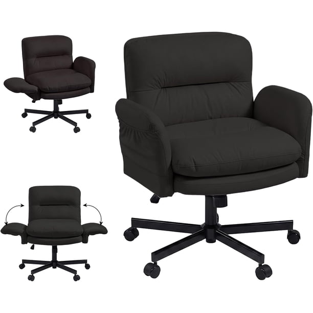 Silla Oficina Piernas Cruzadas Reposabrazos Giratoria Ruedas Bolsillos Negra Pinmoco B-BLPU Adultos