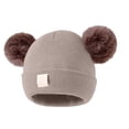 thumbnail image 1 of Lindo gorro de punto para bebé con bordado de doble corazón y doble bola de hilo. Cómodo y acogedor. Gorro cálido y abrigado para bebés., 1 of 5