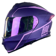 thumbnail image 1 of Casco Abatible De Moto Kov Thunder Waves Morado Con Luz Led, 1 of 5
