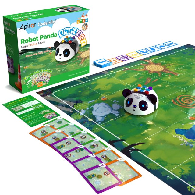 Juguete de codificación Apitor Robot Panda, set STEM de 48 piezas