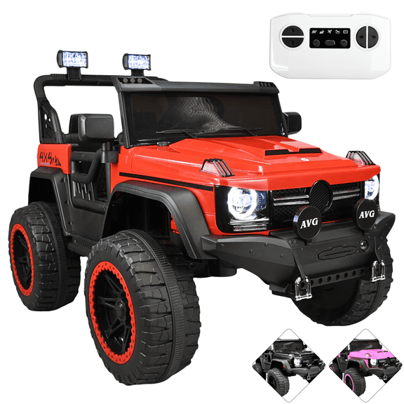 Montable Eléctrico Camioneta 4x4 para Niños Luz Sonido Bluetooth Control Remoto 12v - Rojo