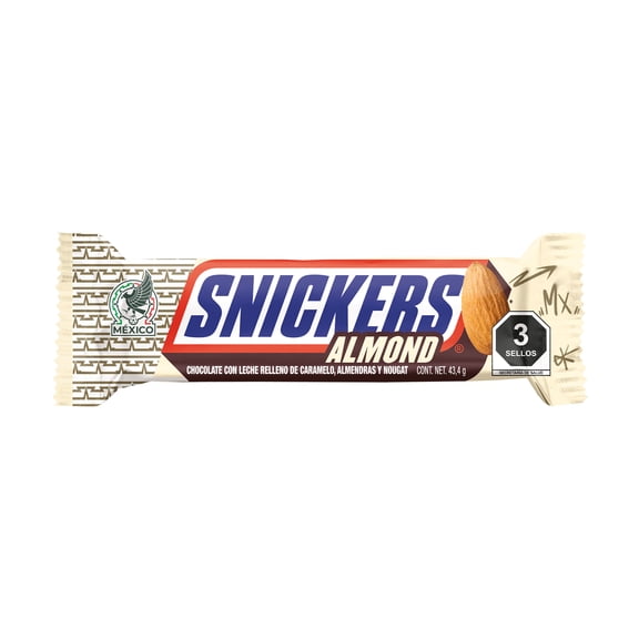 Chocolate con leche Snickers Almond relleno de caramelo, almendras y nougat 43.4 g