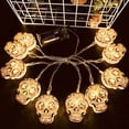 thumbnail image 4 of Cadena de luces de calavera de Halloween, decoración de horror, 4 of 9