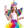 thumbnail image 1 of Disfraz de Unicornio para Niña 5 Piezas, Halloween, Cumpleaños y Fiestas, 1 of 6