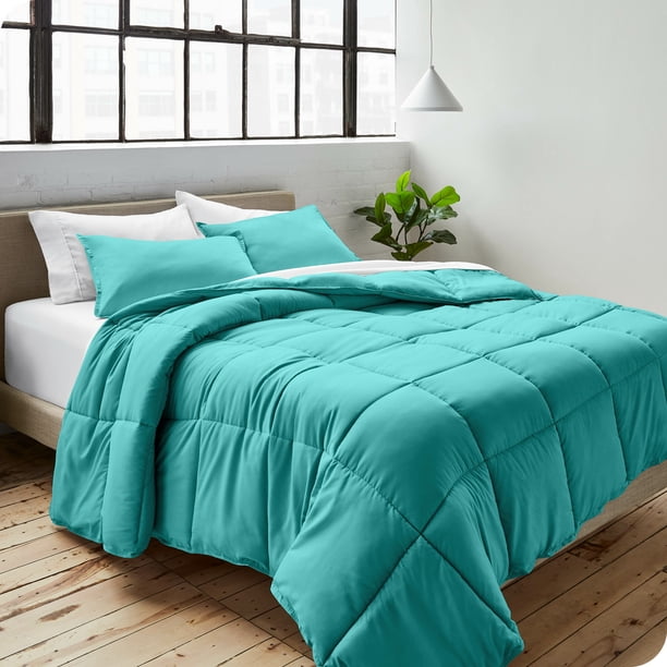 Juego de Edredón Alternativo de Plumón Bare Home 2 Piezas para Todas las Estaciones Tamaño Twin/Twin-XL Turquesa