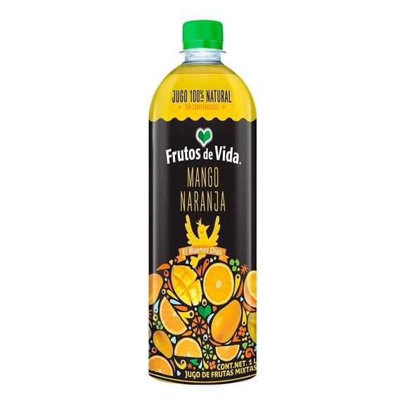 Jugo de Mango y Naranja Frutos de Vida, Jugo de Fruta, Botella, 1 Litro