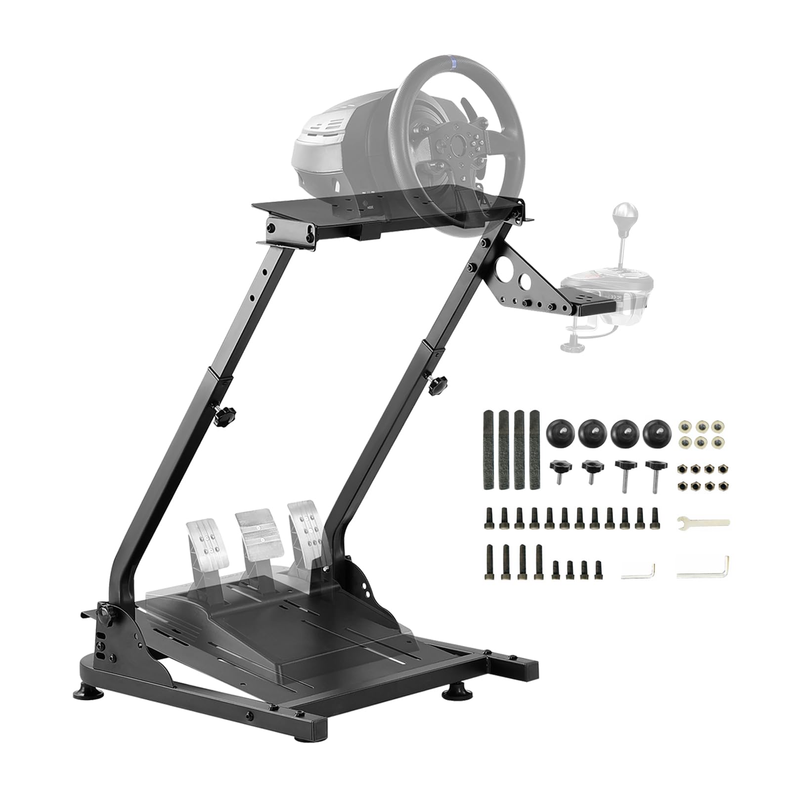 Grefinity Racing Wheel Stand, soporte de volante ajustable en altura, cabina de simulador de carreras para Logitech G920 G29 G923 G27 G25, Thrustmaster T300RS TX F458 T500RS T150 Xbox PS4 PS5 PC