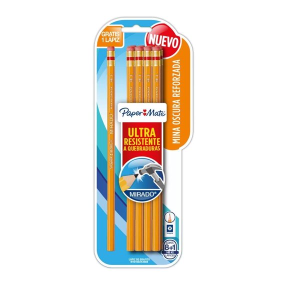 Lápiz de grafito Paper Mate Mirado número 2 hexagonal 8 pzas