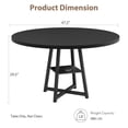 thumbnail image 3 of Yeshouse Mesa de comedor redonda de 47'' para 4 personas, mesa de cocina rústica, mesa de comedor moderna con patas de metal, mesa redonda para espacios pequeños para cocina y comedor, 3 of 9