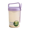 thumbnail image 2 of Vaso portátil para desayuno de avena con cuchara | Bandeja de hielo desmontable para almacenar en frío | Tapa a prueba de fugas, 2 of 6