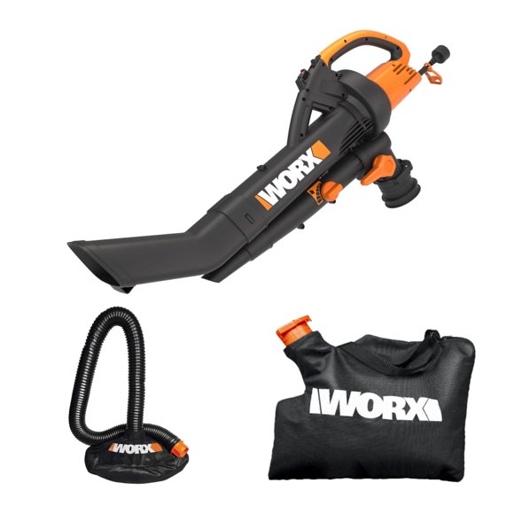Soplador de hojas WORX Trivac eléctrico 3 en 1, 350 CFM 210 MPH, WG505.2