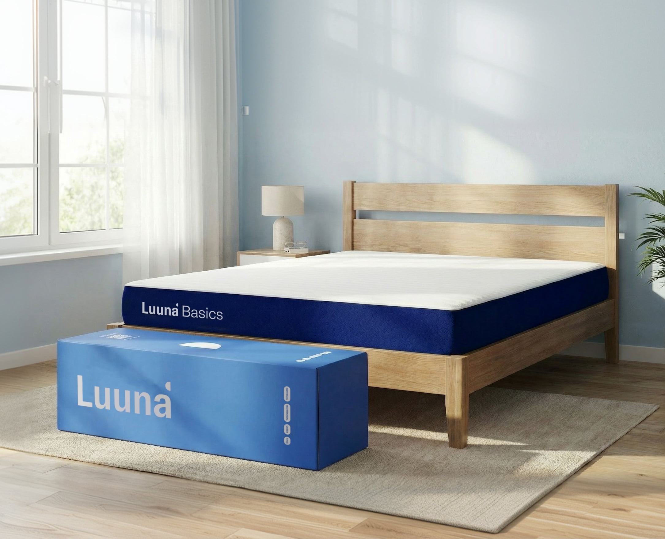 Colchón en caja King Size Luuna Basics colchón firme de espuma alta densidad 16 cm cómodo