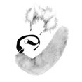 thumbnail image 3 of Faux Tail Fox Furry Fácil De Usar Orejas De Clip Para Mujeres Adolescentes Halloween Blanco Negro Sunnimix orejas de zorro y tai, 3 of 7