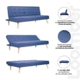 thumbnail image 3 of Sofá Cama Taipei Loomber Color Azul Marino Respaldo Reclinable 3 Posiciones, 3 of 8