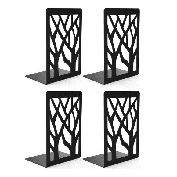 Sujetalibro Para Estantes Soporte Negro De Metalde 4pcs
