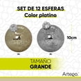 thumbnail image 3 of Esferas Navideñas Grandes 10cm Artego Paquete 12 piezas acabado gotas Cromadas Mix Platino Dorado, 3 of 6