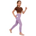 thumbnail image 4 of Amzcrzy Leggings Yoga Niñas 4 A 13 Años Cintura Alta Deportivos Cómodos Elásticos Control Abdomen Suaves Tacto Agradable Con Bolsillos Correr Ejercicio Morado, 4 of 9