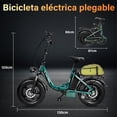 thumbnail image 2 of Bicicleta electrica plegable Honey whale Bk05 Verde, 2 of 7