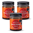 thumbnail image 1 of Salsa Macha Tradicional Ahumada "Ponchín" Don Chacho con Chipotle y Guajillo Pack de 3 Frascos de 140g c/u | Aderezo Picante Mexicano Gourmet para Tacos, Carnes, Sushi | KETO, Vegana, Sin Gluten, 1 of 4