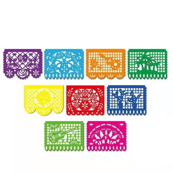 Banderines de Papel Picado para Día de Muertos, Fiesta Mexicana, Cumpleaños y Cinco de Mayo, Decoración para Fiestas