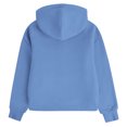 thumbnail image 4 of Sudadera de manga larga con cuello redondo y media cremallera para niñas de 5 a 14 años, sudadera corta de felpa suave y ligera con bolsillo, como se muestra en la imagen, de 5 a 13 años., 4 of 4