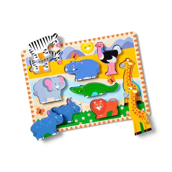 Rompecabezas de Madera Spin Master Melissa & Doug Animales de Safari 8 Piezas