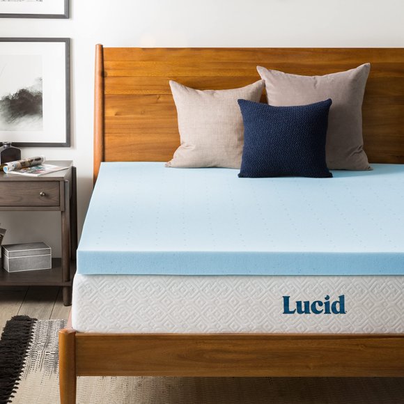 Cubrecolchón LUCID de espuma viscoelástica de gel de 3 pulgadas California King