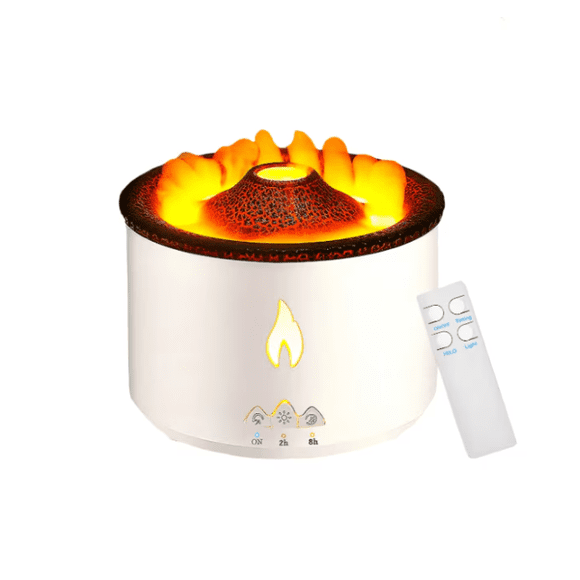 Humidificador Ultrasónico Con Efecto Volcánico Modelo Blanco