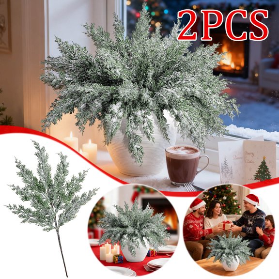 Ramas de pino artificiales de 7 puntas para decoración navideña, ideal para el hogar y la cocina. Ideal para dormitorios.