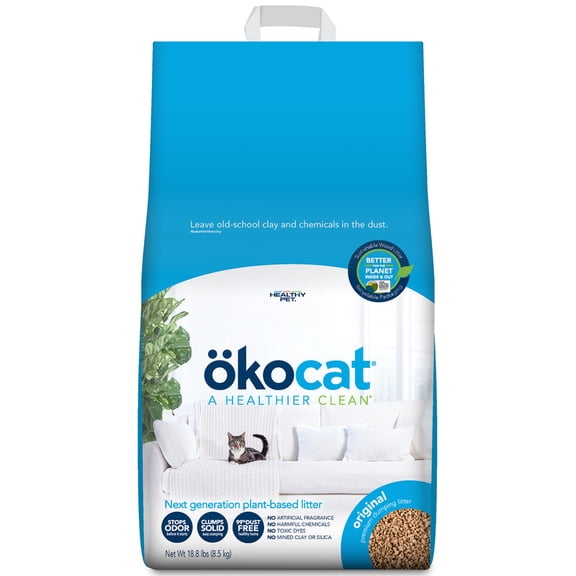 Arena para gatos Okocat Original Large, aglomerante, 8.5 kg